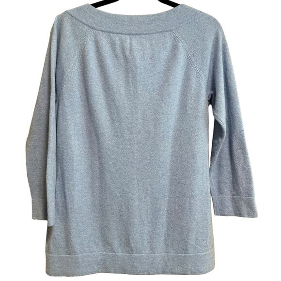 Charter Club 100% Cashmere 2-Ply Light Baby Blue Boatneck Size Large - Picture 2 of 4